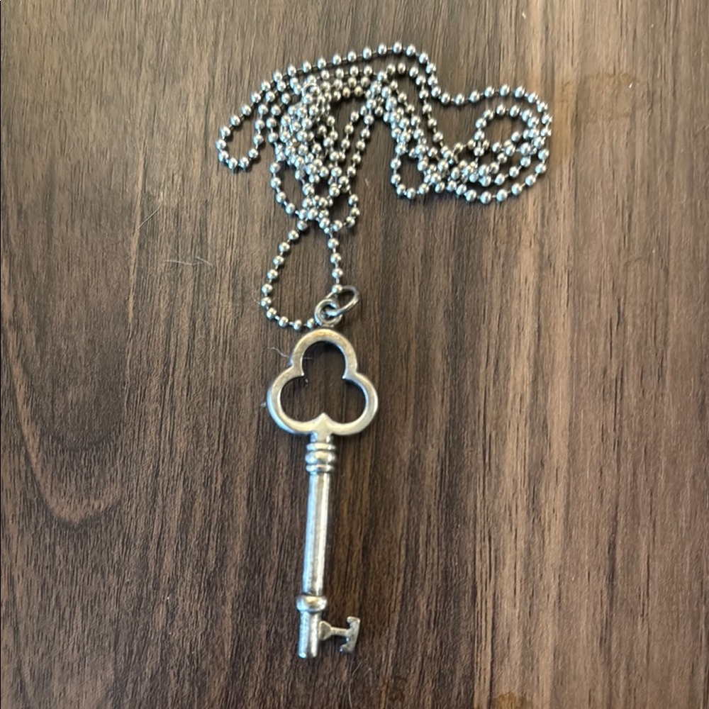 Silver Key Pendant Necklace
